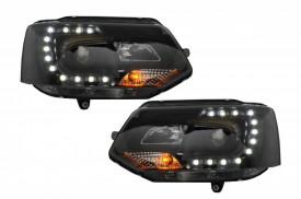 Faruri LED DRL Dayline compatibil cu VW Transporter T5 (2010-2015) Design Negru - Img 1