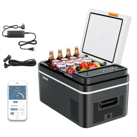 Frigider auto de 22L, voltaj operare 12V 24V DC si 100-240V AC 60W, -20C - 20 grade C pentru exterior, camping, rulote - Img 9