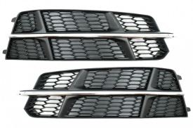 Grile Laterale compatibil cu Audi A6 C7 4G S Line Facelift 2015-2018 Negru & Crom - Img 2