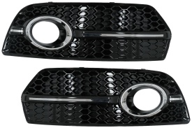 Grile Laterale compatibil cu Audi Q5 SUV 8R 2008-2011 RS Design Negru Lucios&Chrome