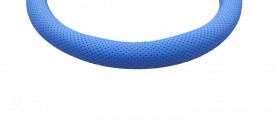 Husa volan piele ecologica perforata, albastru, diam. 38 cm - Img 2