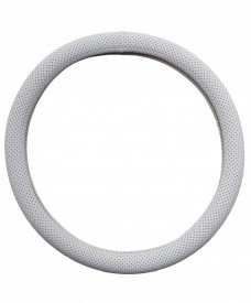 Husa volan piele ecologica perforata, crem deschis, diam. 38 cm