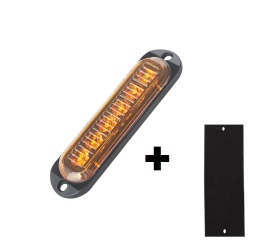 Lampa gabarit, 6 LED-uri, 12-24V, potrivita pentru asistenta rutiera, platforme, galbena, 112 x 29 mm - Img 2