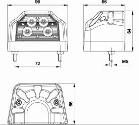 Lampa numar inmatriculare, 96x64, 4 LED-uri, rosie, cu cabluri incluse, FT-031-A Fristom - Img 2
