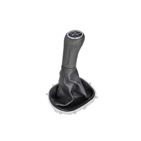Nuca schimbator auto cu manson imitatie piele neagra Vw Touran 2011-2014, VW Caddy 2011-2014, cu 5 sau 6 trepte - Img 2