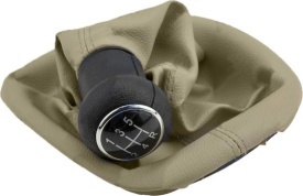 Nuca schimbator cu manson piele ecologica compatibil cu VW Passat B5, B5.5 1996-2004, culoare bej, 5 viteze - Img 2