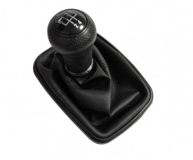 Nuca schimbator cu manson Vw Bora 1998-2005, Golf 4 1998-2006, cu 5 trepte Imitatie de piele, 12 mm, rama neagra