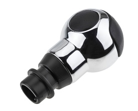 Nuca schimbator de viteze compatibil cu Citroen DS3 2009-15, DS4 2011-2018, 6 trepte, din piele, culoare negru cu crom - Img 2
