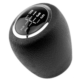 Nuca schimbator de viteze cu rama si manson piele ecologica compatibil cu Chevrolet Cruze 2009-2015, 5 trepte, culoare negru cu crom - Img 2