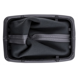 Nuca schimbator de viteze cu rama si manson piele ecologica compatibil Mercedes Clasa C W204 2007-2014, cutie automata, culoare gri - Img 2