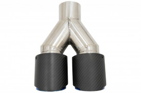 Ornament evacuare Carbon Fiber Mat Finisaj Albastru Editie Limitata 6.3cm - Img 2