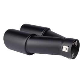Ornament toba inox dublu, negru mat, diametru iesire 101 mm, diametru intrare 63 mm, lungime 200 mm - Img 3
