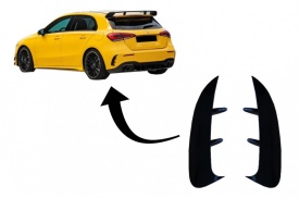 Ornamente Bara Spate Flapsuri compatibil MERCEDES A Class W177 2018-> A35 Design Negru Lucios - Img 2