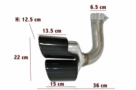 Ornamente Evacuare compatibil cu Porsche Cayenne 9Y0 SUV 3.0 2018-> Negru - Img 4