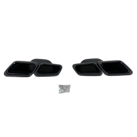 Ornamente evacuare tobe compatibil cu sistemul de evacuare Mercedes Benz E-Class W212 2009-2016, S-Class W222 2013-2020, culoare negru lucios