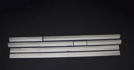 Ornamente inox bandouri laterale VW T5 2003-2015, T6 2015->, caroserie scurta (5 piese) - Img 1