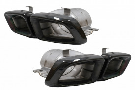 Ornamente tobe pentru sistemul de evacuare compatibil cu Mercedes M-Class W166 (2012-2015) CLS-Class W218 Facelift CLS630 Negru - Img 2