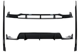 Pachet Exterior Aero compatibil cu BMW X6 G06 (2019-03.2023) M-Tech Black Knight Design Negru Lucios