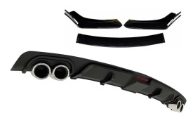 Pachet exterior aero slim universal, prelungire bara fata si difuzor, negru cu negru