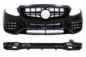 Pachet Exterior compatibil cu Mercedes E-Class W213 2016-2019 E63 Design cu Difuzor si Ornamente Tobe - Img 2