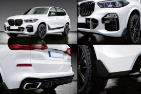 Pachet Exterior Prelungire Bara Fata si Difuzor compatibil cu BMW X5 G05 2018-> M Design Negru Lucios - Img 3