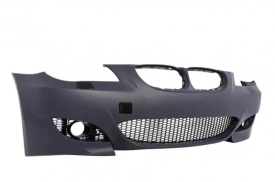 Pachet tuning Bara Fata compatibil cu BMW Seria 5 E60 E61 2003-2010 M5 Look, fara senzori de parcare si Grile Centrale compatibil cu BMW 5 Series E60 E61 2003-2009 Negru Lucios M Design - Img 2