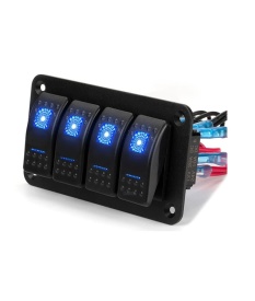 Panou cu 4 butoane auto, cu LED, ON-OFF universal 12-24V - Img 1