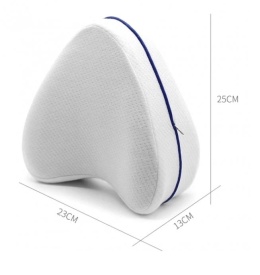 Perna ortopedica pentru genunchi si picioare, spuma cu memorie, husa detasabila, pentru ameliorarea durerilor de sciatica, spate, sold, genunchi si articulatii, culoare alb - Img 3