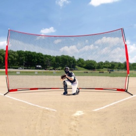 Plasa de protectie VEVOR Barricade Backstop, plasa de bariera pentru sporturi cu minge de 4,8 x 3 m, echipament portabil de antrenament cu geanta de transport, protectie pentru antrenament de baseball, softball, lacrosse, fotbal, hochei, pentru curte - Img 9