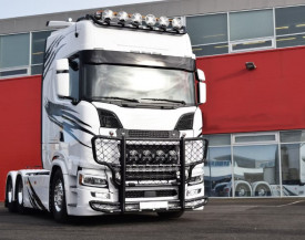 Proiector cu led camion faza lunga si pozitie, diametru 218mm, 12V-24V, pozitie cu leduri alb - portocaliu - Img 7