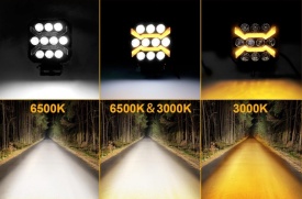 Proiector LED, 12-24V universal, lumina alba, pozitie galbena, 1500LM, pentru camioane tractor rollbar offroad ATV jeep utilaje agricole - Img 3