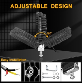 Proiector LED rotund, 12-24V universal, lumina alba, pozitie galbena, 1500LM, pentru camioane tractor rollbar offroad ATV jeep utilaje agricole - Img 2