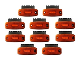 Set 10X Lampa Gabarit, 3 LED-uri, cu Suport, Galbena, Forma Ovala, 12V-24V