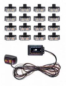Set 16 lumini stroboscopice de avertizare, 12V, culoare galbena - Img 1
