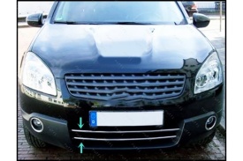Set 2 ornamente inox grila inferioara compatibil cu Nissan Qashqai, Qashqai +2 2007-2010 - Img 2