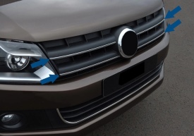 Set 4 Ornamente inox grila compatibil cu VW AMAROK 2010-2016 - Img 2