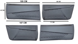 Set 4 Protectii laterale pentru usi compatibile Nissan Navara D40 2016->, plastic ABS, calitate Premium, Jumbo Design - Img 4