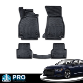 Set covorase auto cauciuc Audi A6 C8 2018->, forma tavita 3D - Img 4