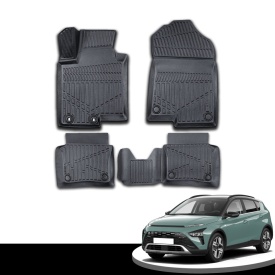Set covorase auto cauciuc Hyundai Bayon 2021->, forma tavita 3D - Img 4