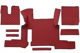 Set covorase camion, piele ecologica compatibil cu Man TGX I,II 2018->, Rosu, automat 2 sertare