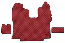 Set covorase camion, piele ecologica compatibil cu SCANIA R 2010-2016 Rosu, AUTOMAT, scaune normale - Img 3