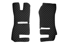 Set covorase camion, piele ecologica compatibil cu Scania R 2012-> cu scaun pasager convertibil, Negru AUTOMAT - Img 2