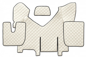 Set covorase camion, piele ecologica compatibile cu IVECO STRALIS 2012->, HI-WAY AUTOMAT, cu frigider, Crem - Img 8