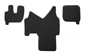 Set covorase camion, piele ecologica compatibile cu IVECO STRALIS AS 2002-2012, cabina mare, automata negru