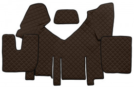 Set covorase camion, piele ecologica compatibile cu IVECO STRALIS XP 2013-> Maro , cu frigider
