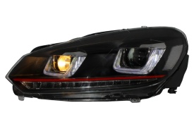 Set Faruri LED compatibil cu VW Golf 6 VI 2008-2013 Red Design Golf 7 3D U Design Semnal LED Dinamic - Img 8