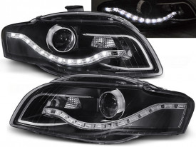 Set Faruri LED DRL compatibil cu Audi A4 B7 2004-2008 DAYLIGHT Negru - Img 8