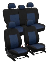 Set huse auto pentru scaune compatibile OPEL ASTRA H 2004-2011 COMBI, material textil negru cu albastru, Lichidare de stoc!