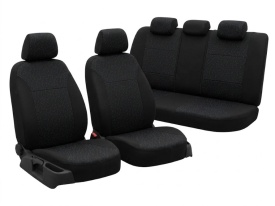 Set huse auto pentru scaune compatibile Skoda Octavia II 2004-2012, material textil negru, Lichidare de stoc!
