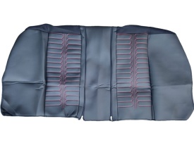 Set huse piele ecologica pentru scaune, negru cu cusatura rosie, universale, fata-spate, Milano Design - Img 2